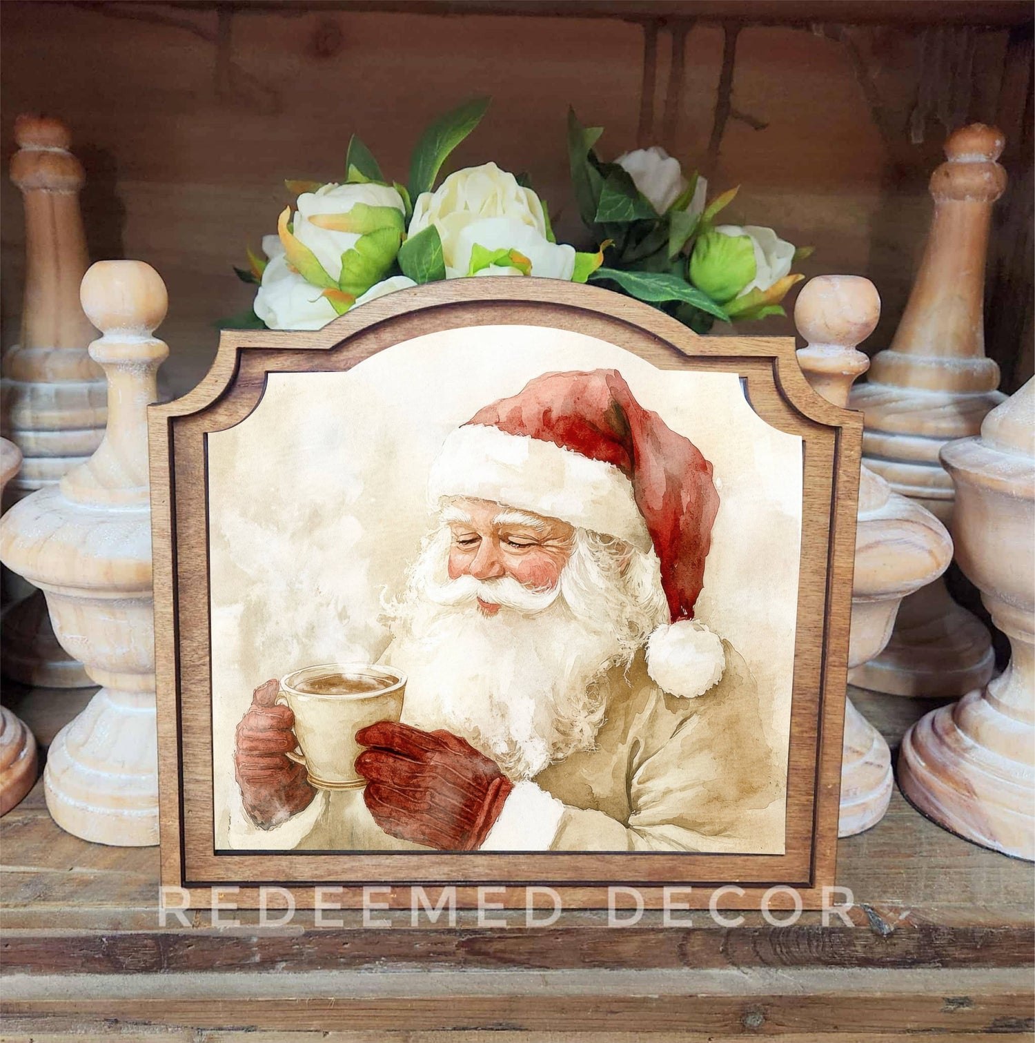 Provincial Cocoa Santa Framed Art