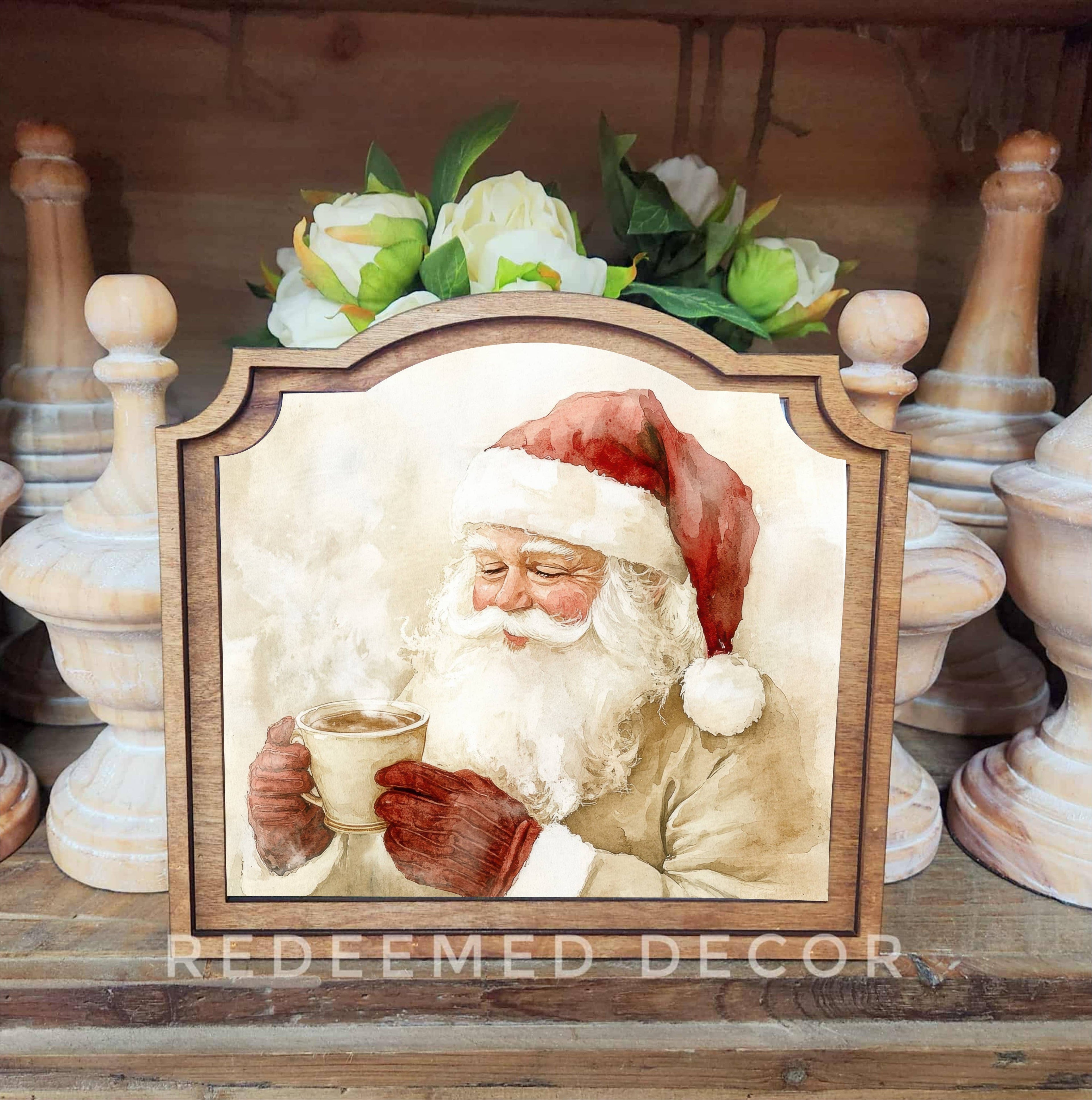 Provincial Cocoa Santa Framed Art