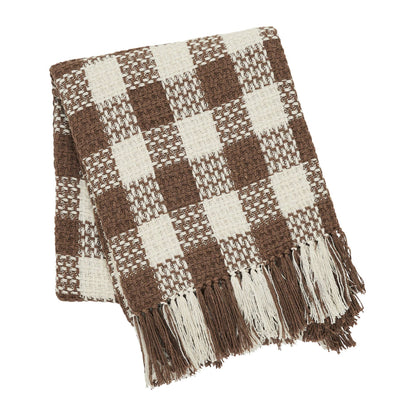 Cocoa Brown Heritage Check Throw