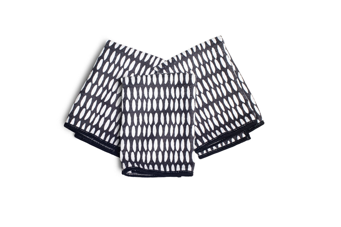 Mighty Minis Towel Set - Beans in Black (set of 3)