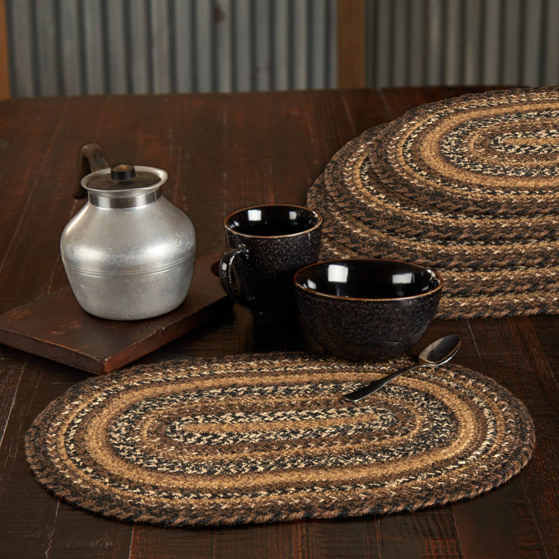 Espresso Jute Oval Placemat