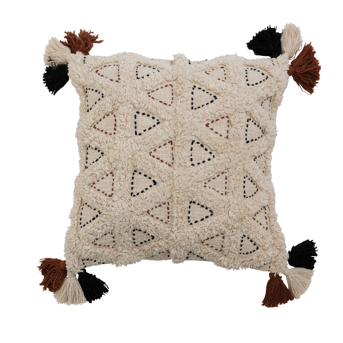 Cotton Triangle Tufted Pillow