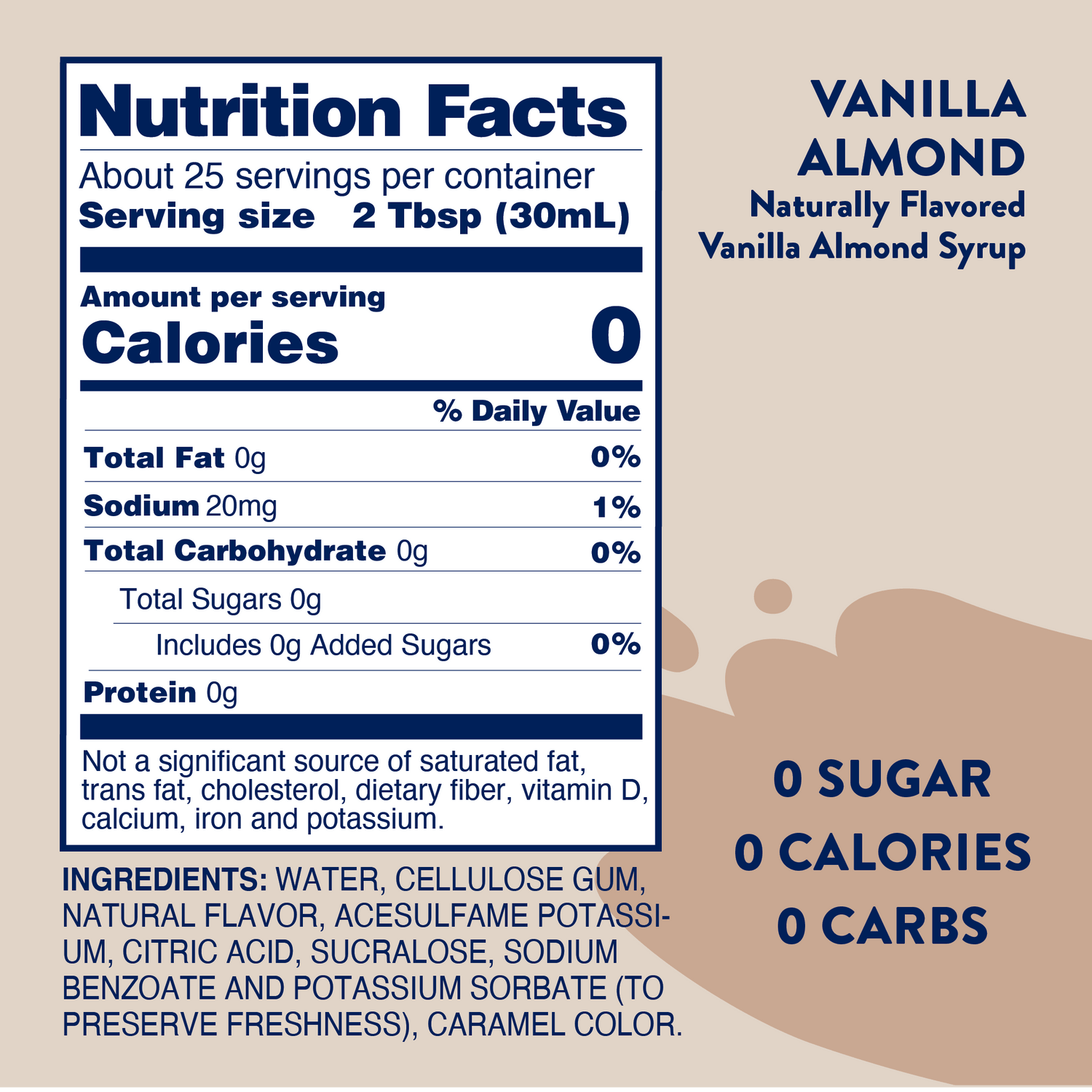 Sugar Free Vanilla Almond Syrup