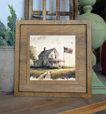 Insert Farmhouse Flag for Square Frame