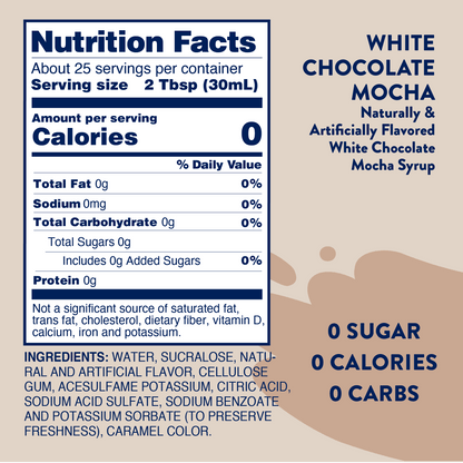 Sugar Free White Chocolate Mocha Syrup