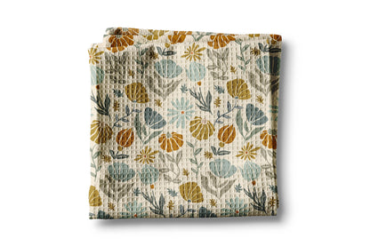Fall Boho Floral Autumn Leaves Botanic Foliage Kitchen Towel