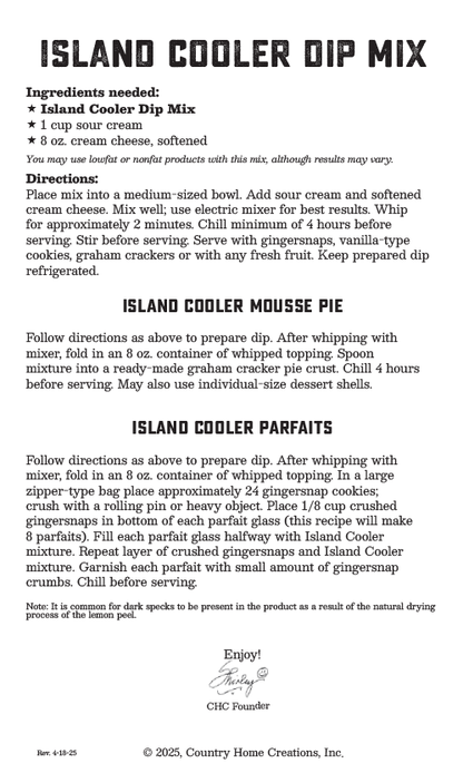 Coastal Kitchen Island Cooler Dip Mix