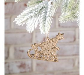Gold Sleigh Ornament
