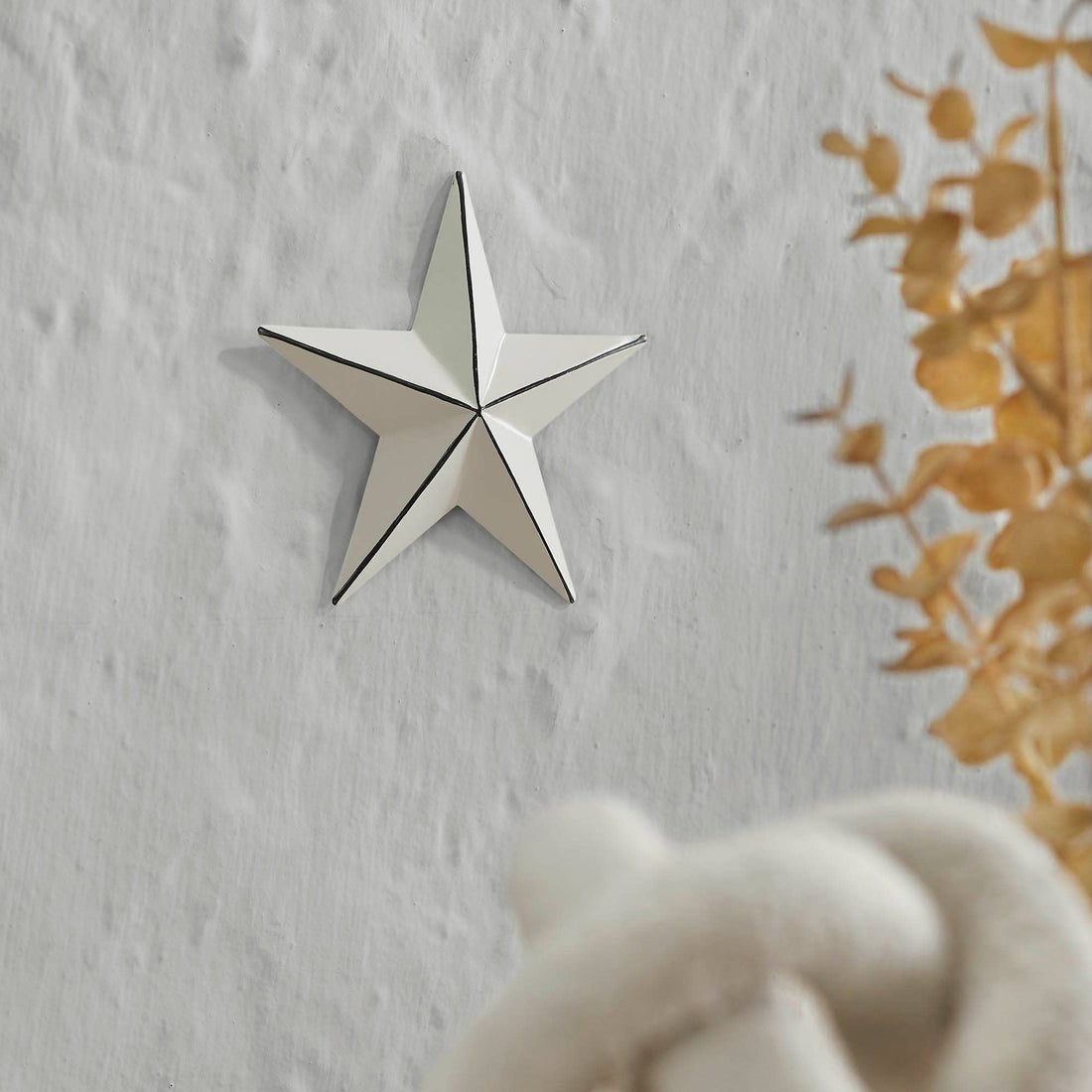 Metal Star Creme Distressed 4x4