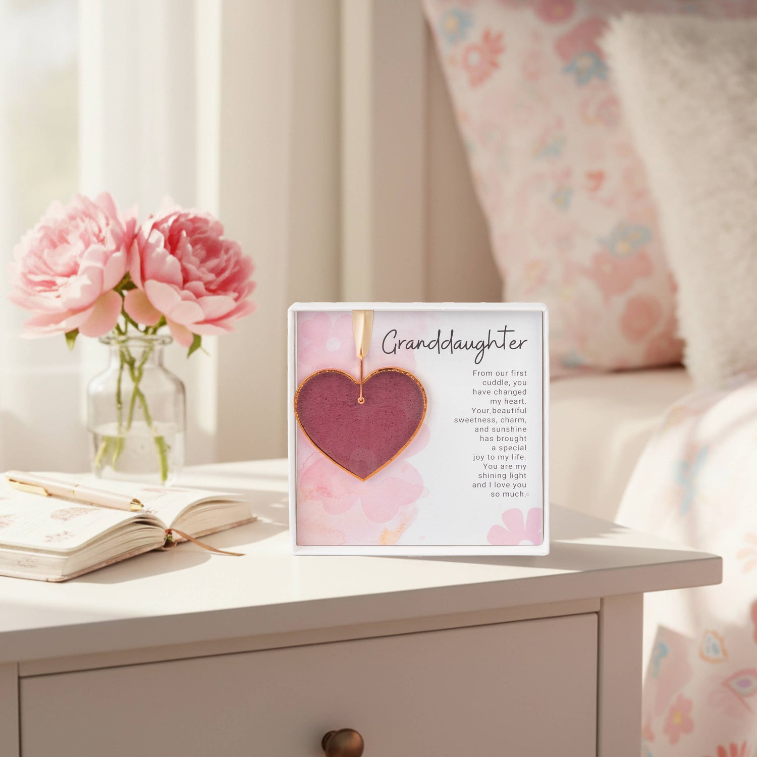 Granddaughter Keepsake Gift – Handmade Glass Heart 40463