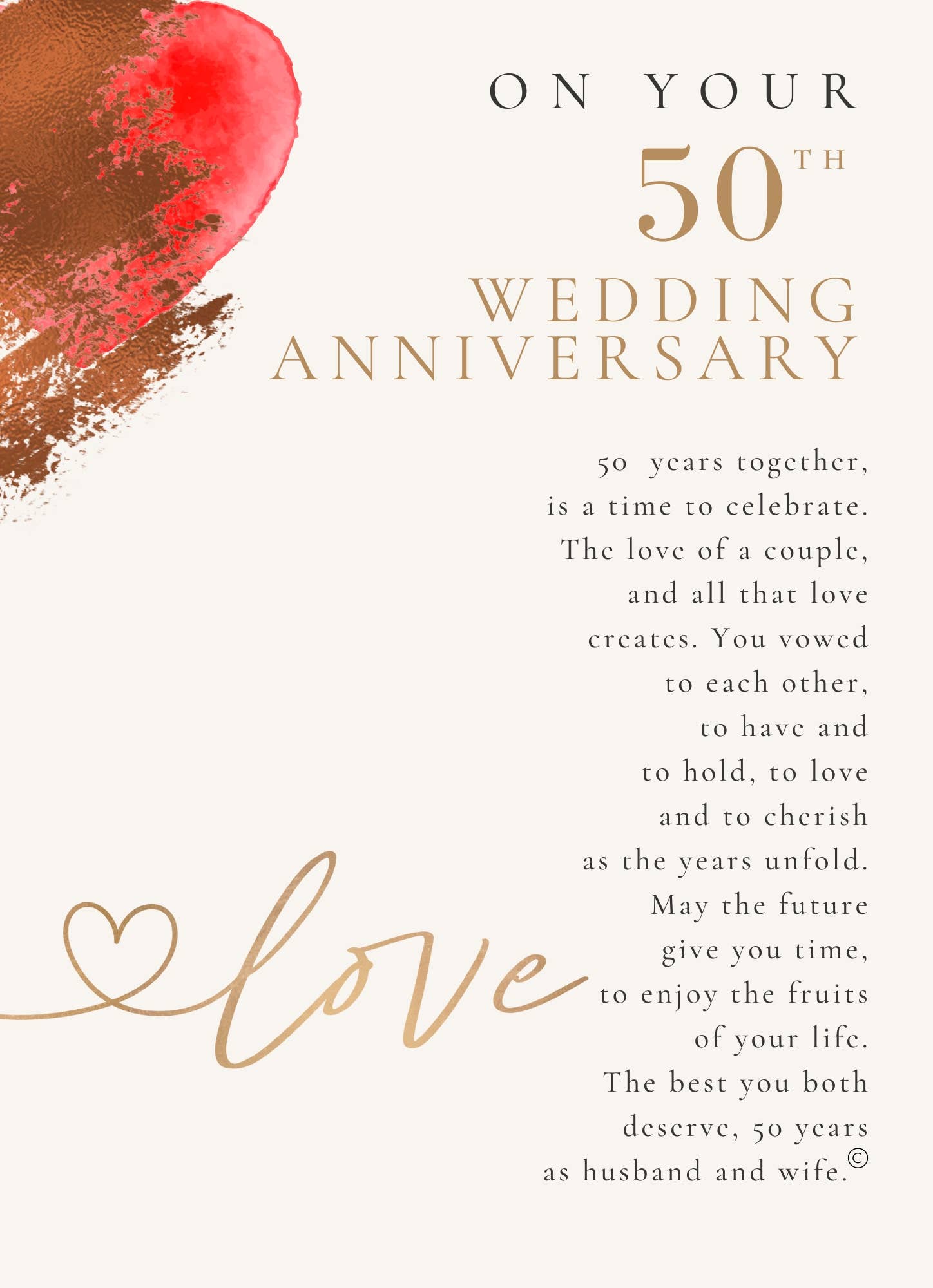 50th Wedding Anniversary Gift USA Handmade Glass Heart 7731