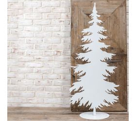 White Tin Glitter Tree