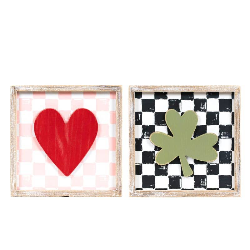 Heart/Clover Reversible Sign