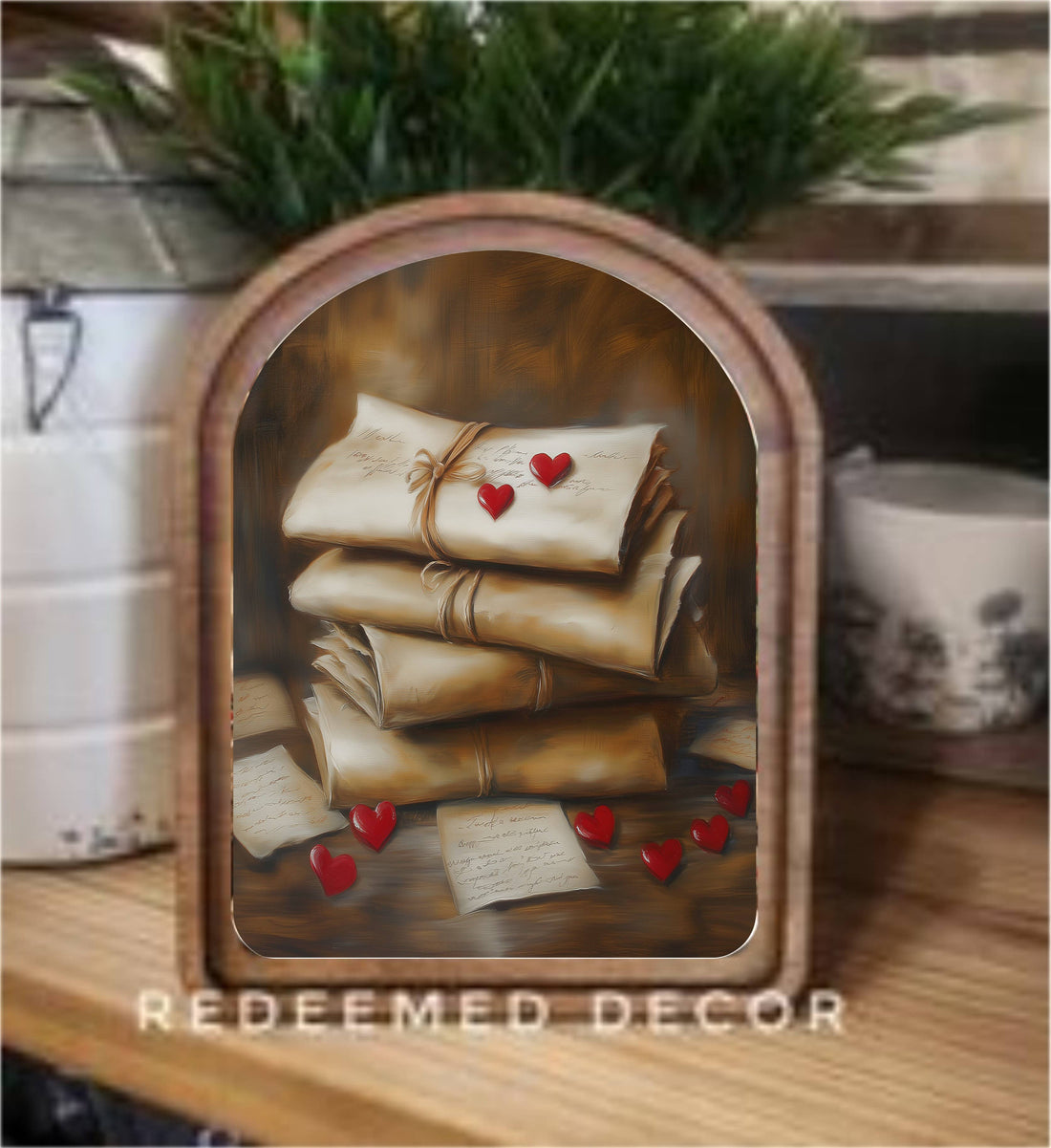 Arch Top Love Letters Framed Art
