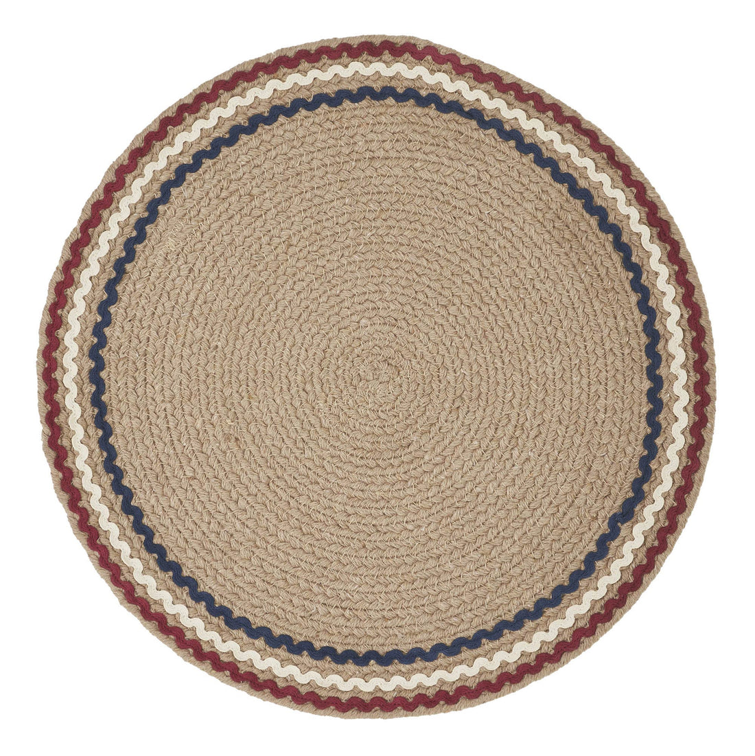 Red White Blue Ric Rac Placemat 14 Inch Diameter