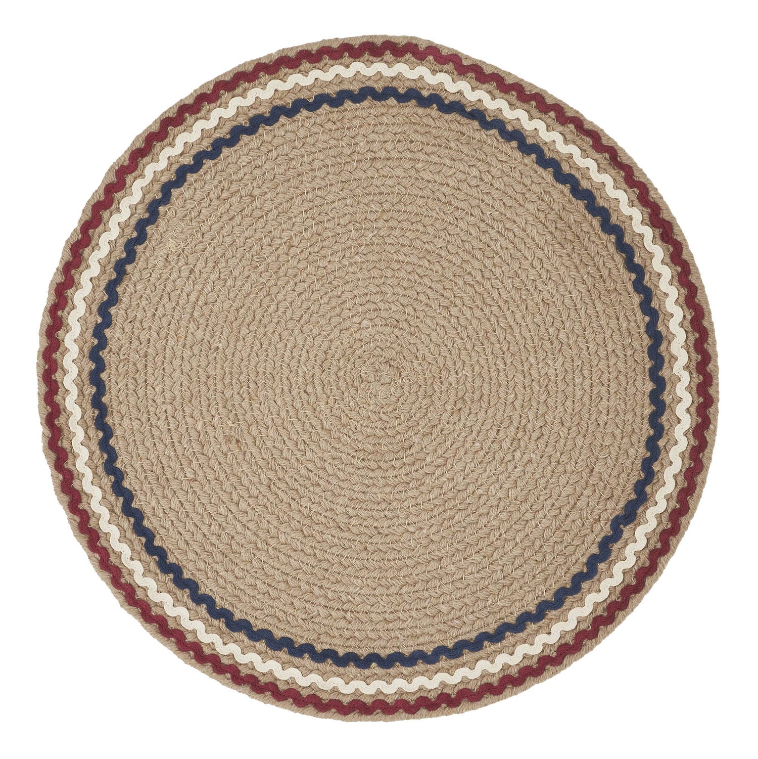 Red White Blue Ric Rac Placemat 14 Inch Diameter