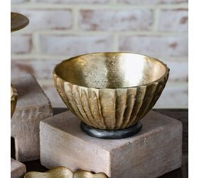 Gold Striped Footed Bowl