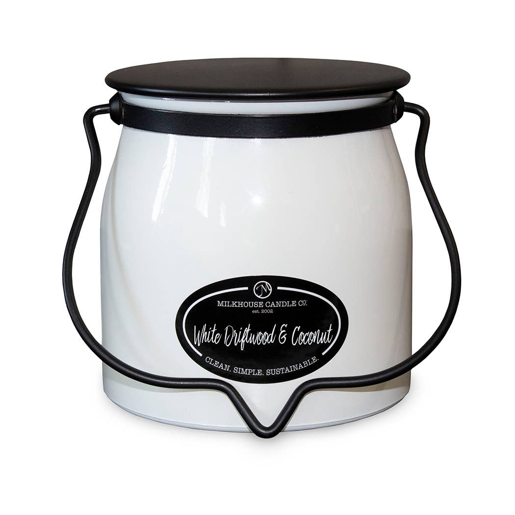 16 oz Butter Jar Candle: White Driftwood &amp; Coconut