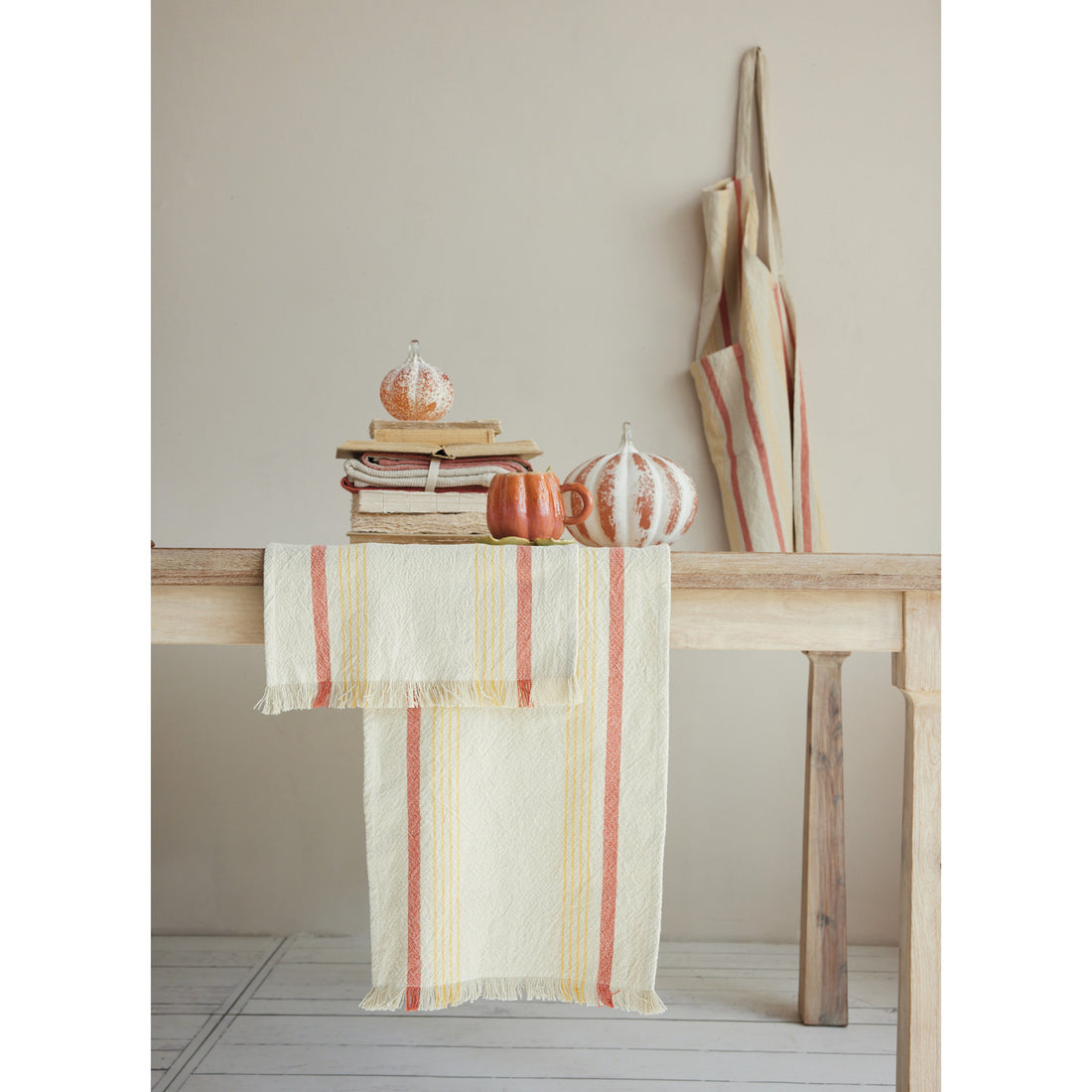 Striped Fringe Table Runner