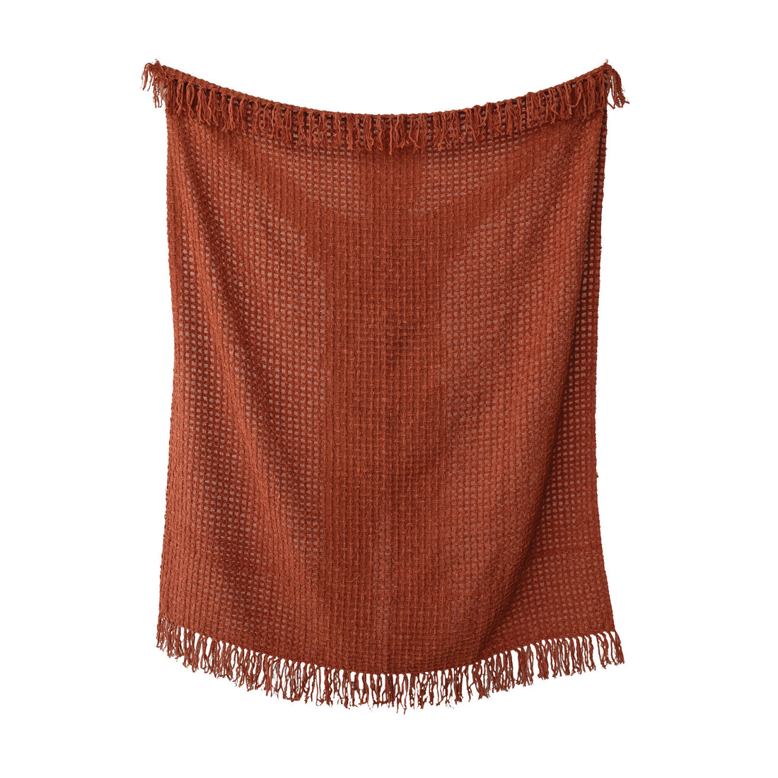 Rust Chenille Waffle Throw
