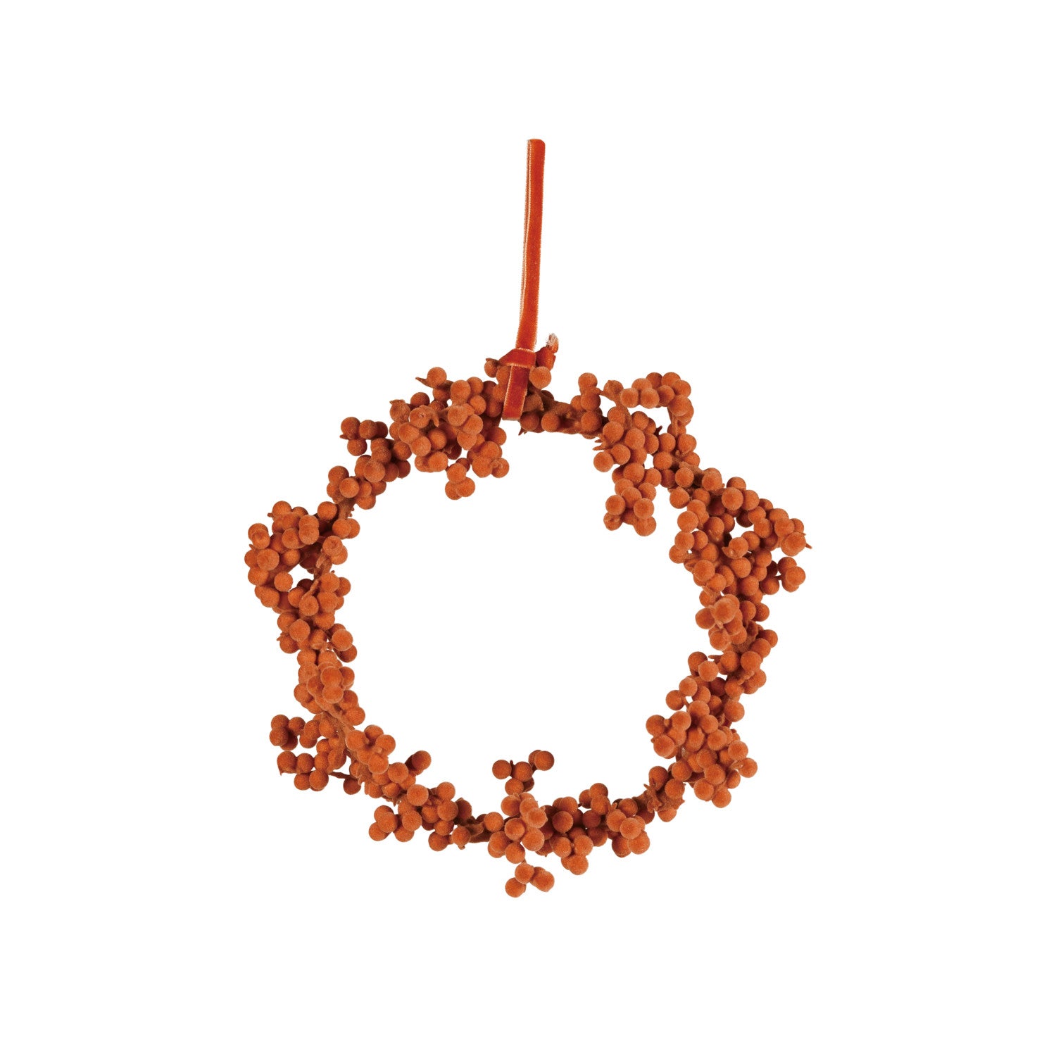 Flocked Orange Ball Wreath