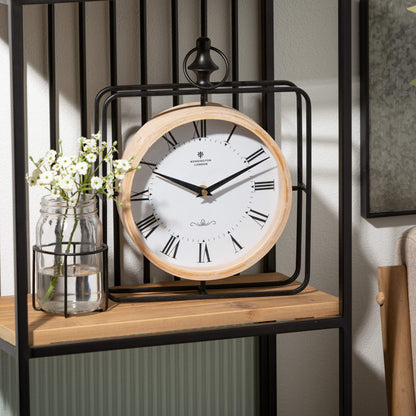 Wood &amp; Metal Framed Clock