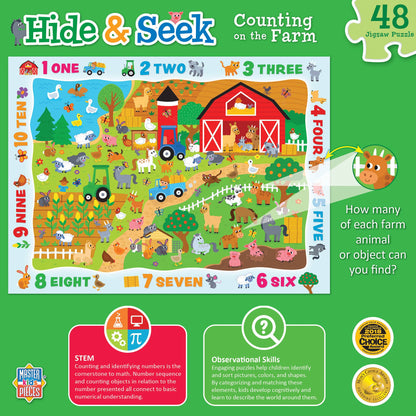 Hide &amp; Seek - Counting on the Farm 48 Piece Puzzle