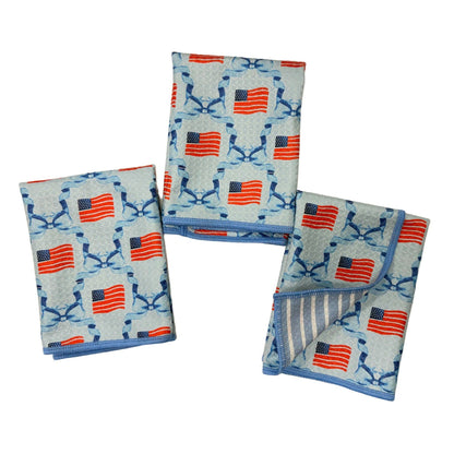 Mighty Mini Towel (Set of 3) Reversible - Flag Ribbon