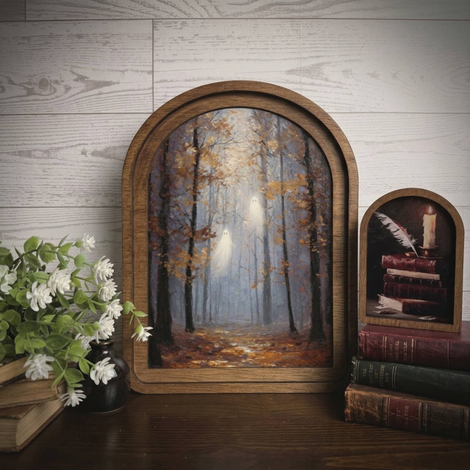 Arch Frame Art Moody Acorn Fall Autumn | Wood &amp; Canvas