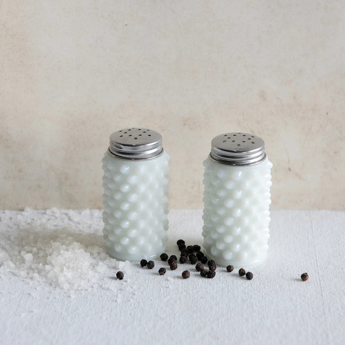 Milk Glass Salt and Pepper
