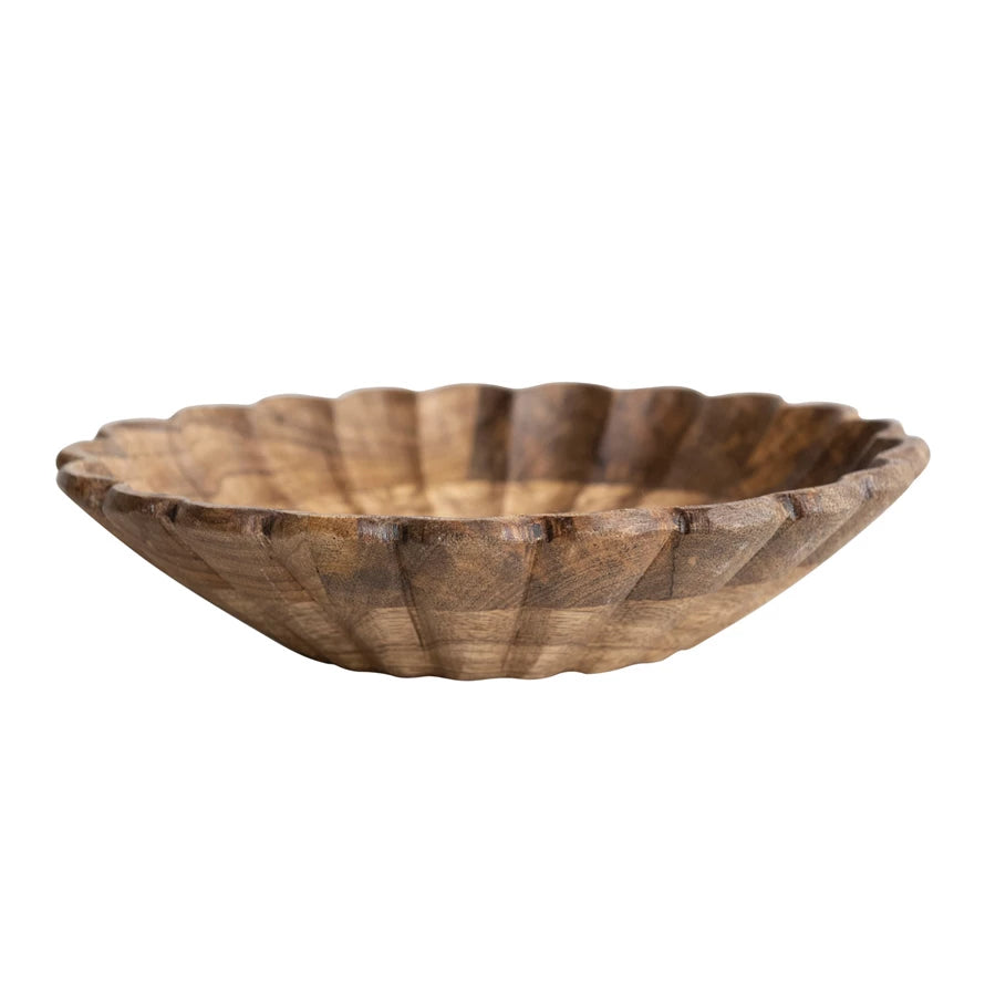 Scalloped Wood Bowl