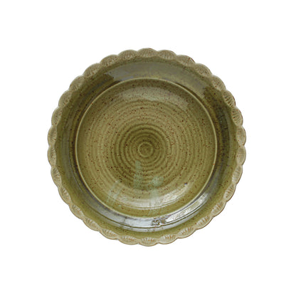 Stoneware Scalloped Edge Bowl