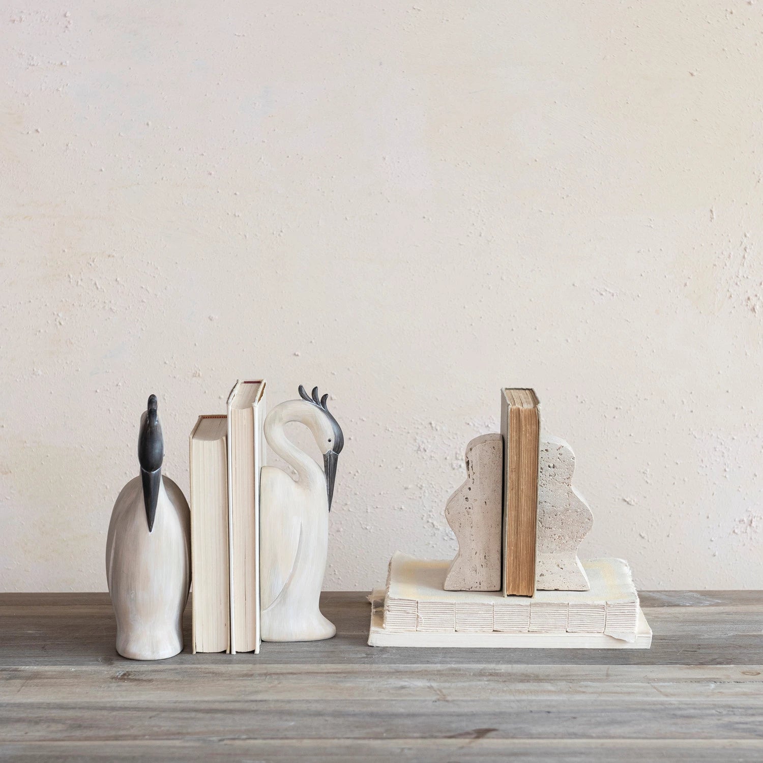 Travertine Bookends