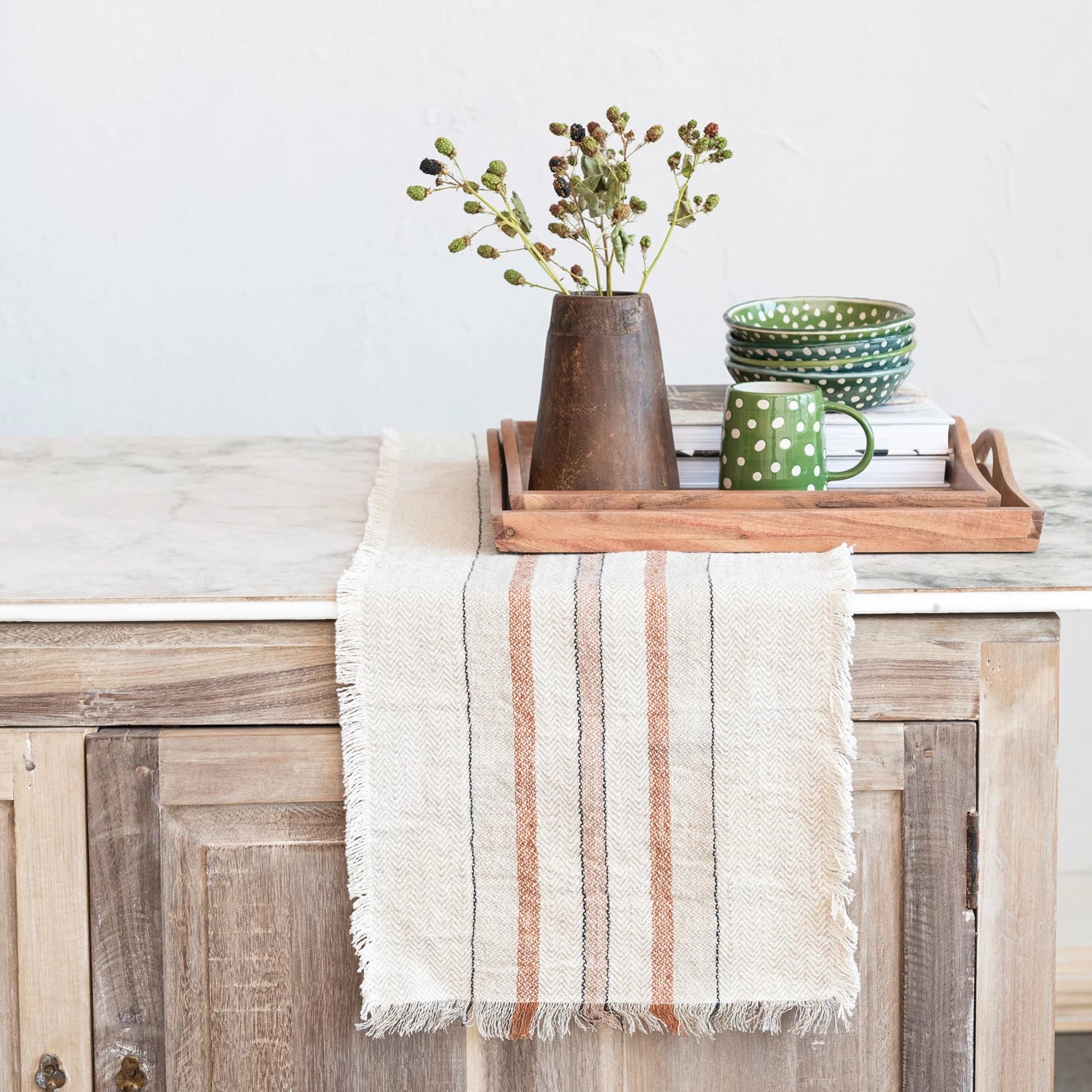 Stripes &amp; Fringe Table Runner