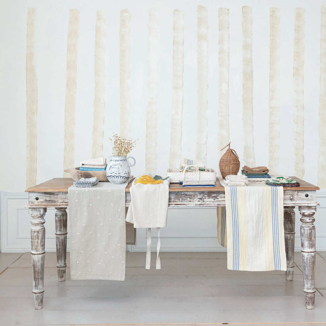 Embroidered Flower Runner