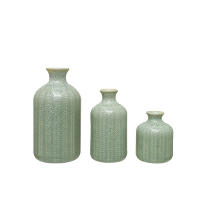 Embossed Grey Vase