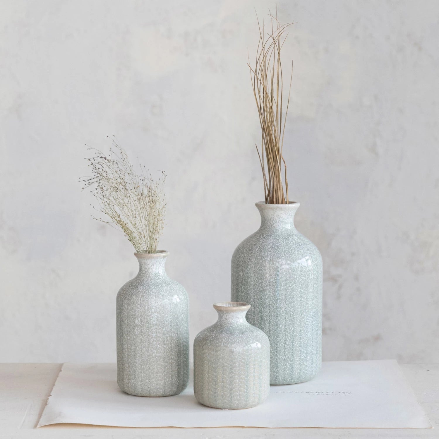 Embossed Grey Vase