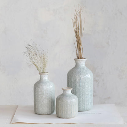 Embossed Grey Vase