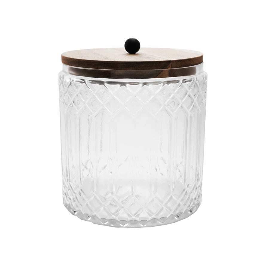Quart Cut Glass Jar
