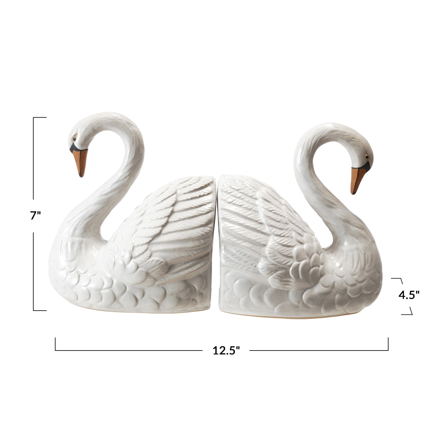 Swan Shaped Bookends