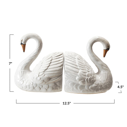 Swan Shaped Bookends