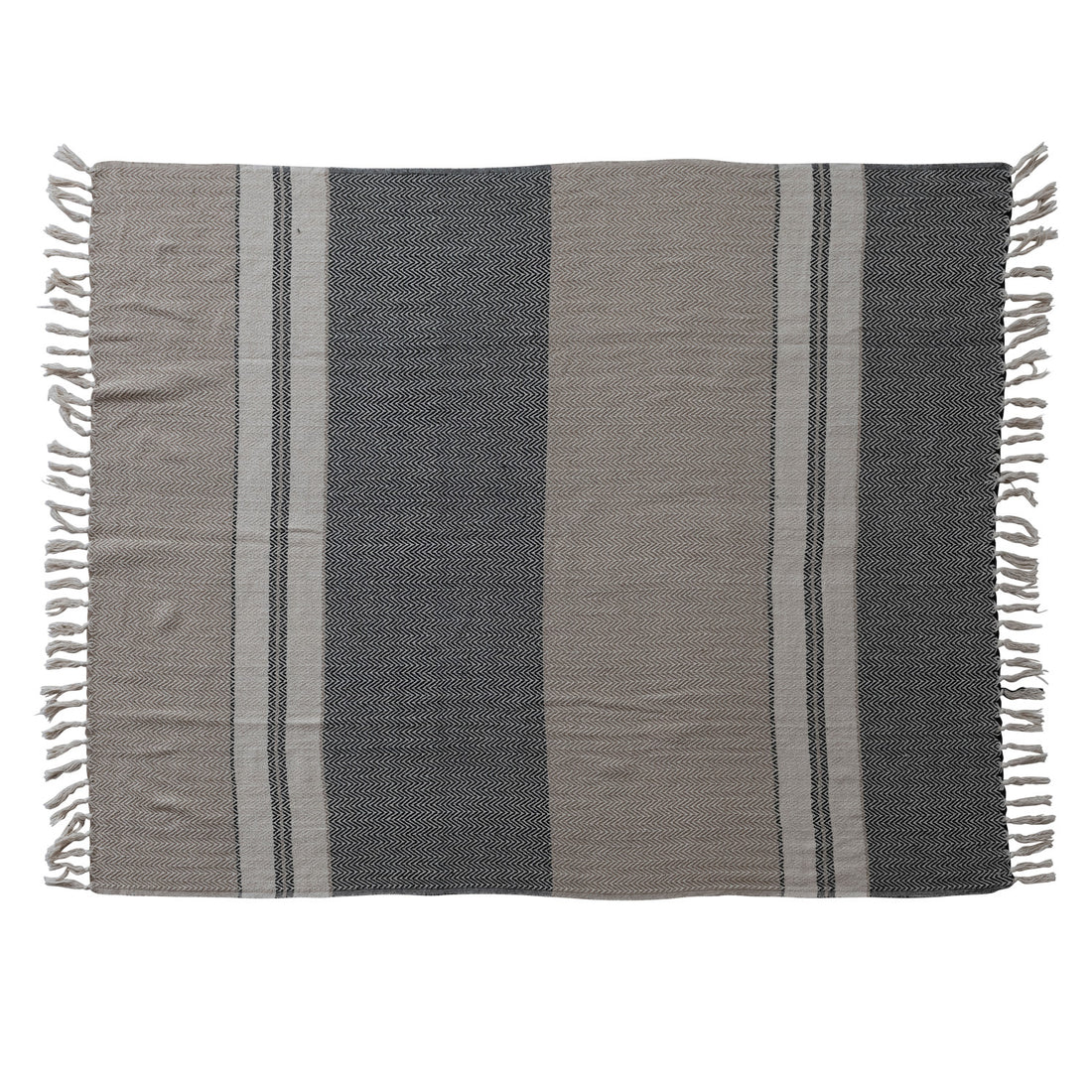 Recycled Cotton Striped Throw