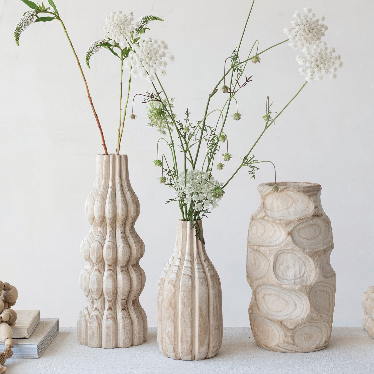 Carved Paulownia Wood Vase