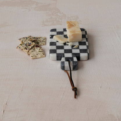 Checkered Marble Cheese Board