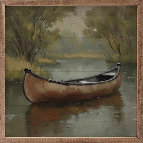 Old Canoe On Lake