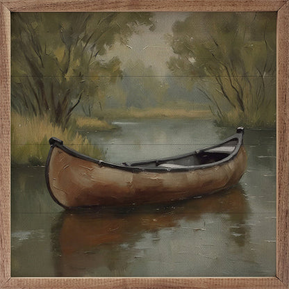 Old Canoe On Lake