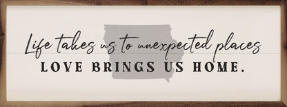 Love Brings Us Home Personalized State White
