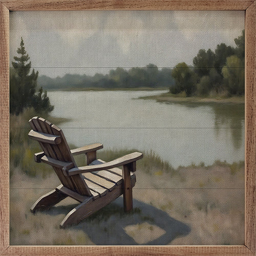 Weathered Adirondack Chair By The Lake