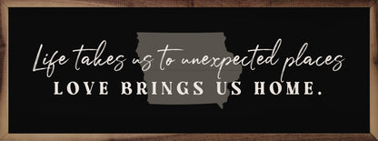 Love Brings Us Home Personalized State Black