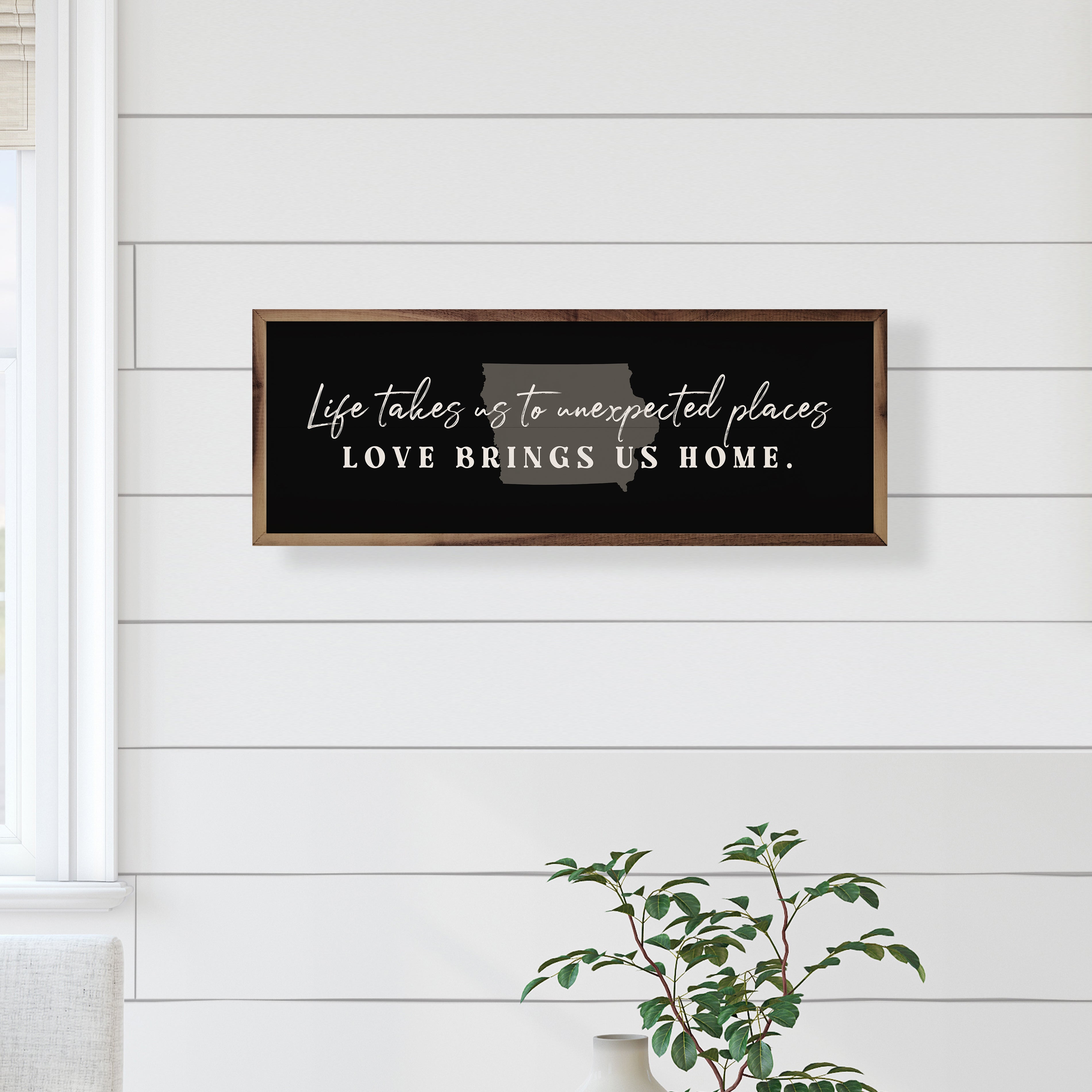 Love Brings Us Home Personalized State Black